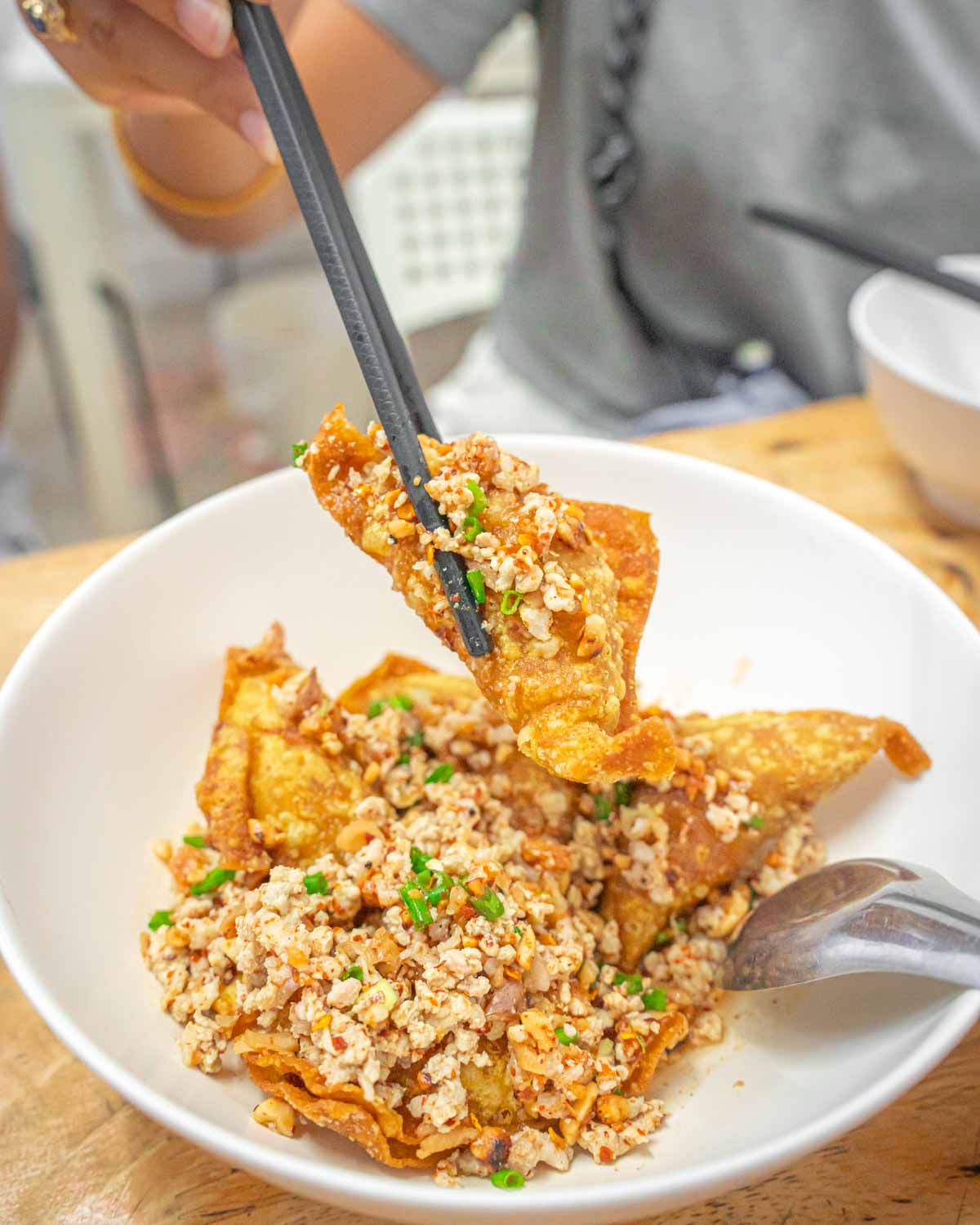 Bangkok Food Tour by Tuktuk Tom Yum Wontons