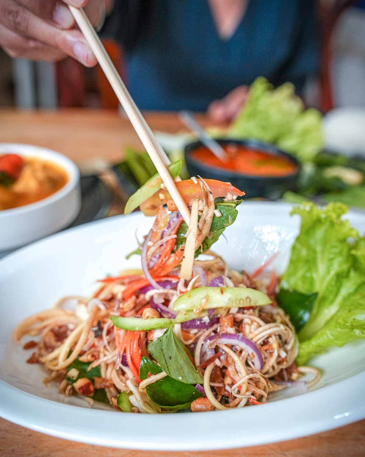 Cambodia Vegan Tour 7-day Trip Banana Leaf Salad