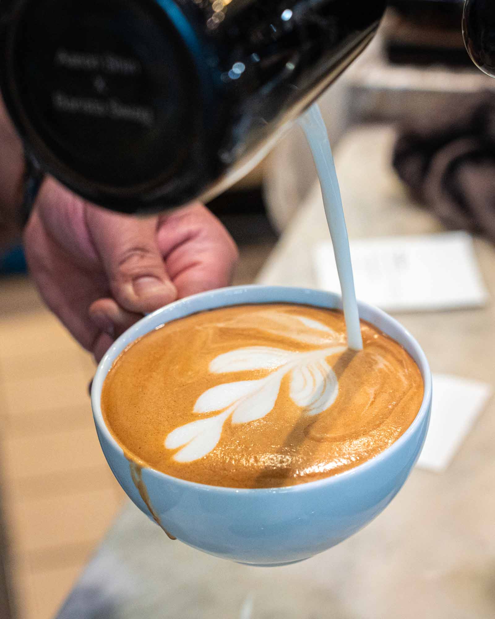 Latte art in the making
