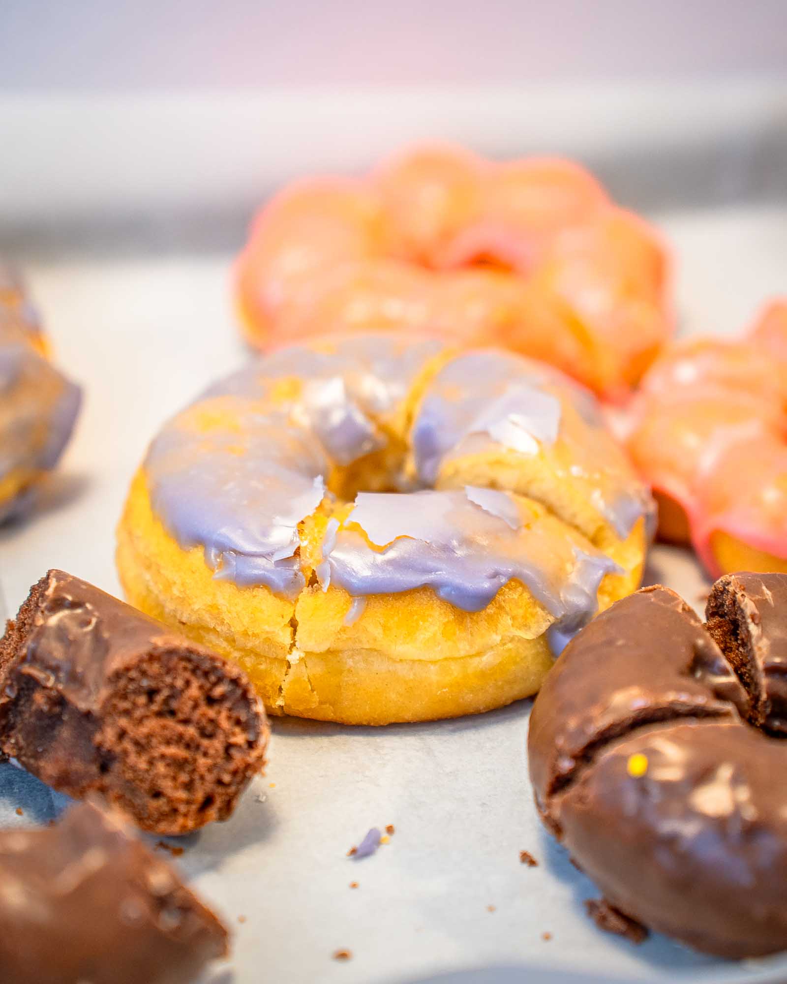 Donut with lavender glaze