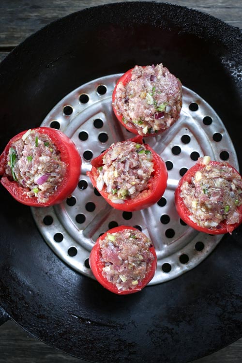 Stuffed Tomatoes with Pork Recipe Steamer